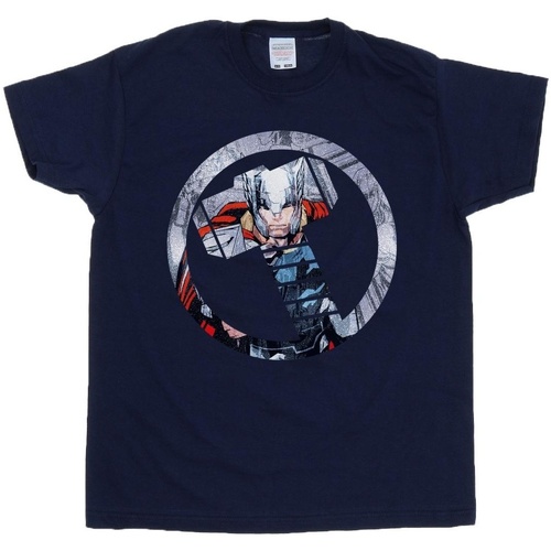 textil Niño Camisetas manga corta Marvel Avengers Thor Montage Symbol Azul