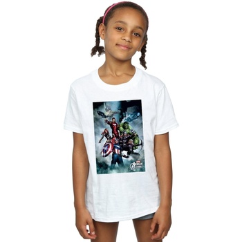 textil Niña Camisetas manga larga Marvel Avengers Assemble Team Montage Blanco