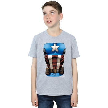 textil Niño Camisetas manga corta Marvel Captain America Chest Burst Gris
