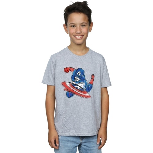 textil Niño Tops y Camisetas Marvel Avengers Captain America Spray Gris