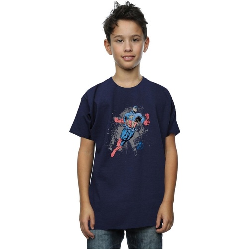 textil Niño Camisetas manga corta Marvel Avengers Captain America Splash Azul