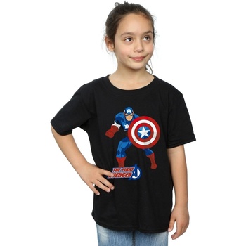 textil Niña Camisetas manga larga Marvel Captain America The First Avenger Negro