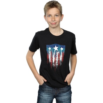 textil Niño Camisetas manga corta Marvel Captain America Flag Shield Negro