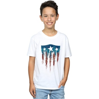 textil Niño Camisetas manga corta Marvel Captain America Flag Shield Blanco