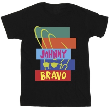 textil Hombre Camisetas manga larga Johnny Bravo Rectangle Pop Art Negro