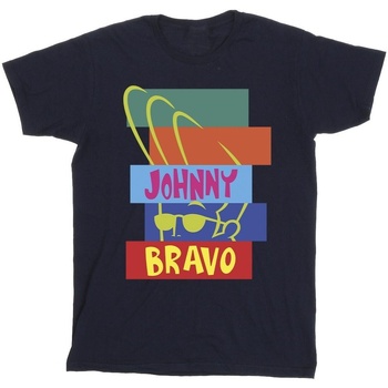 textil Hombre Camisetas manga larga Johnny Bravo Rectangle Pop Art Azul