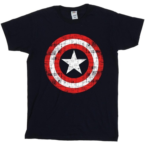 textil Niño Camisetas manga corta Marvel Avengers Captain America Scratched Shield Azul