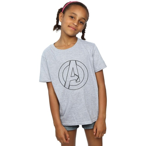 textil Niña Camisetas manga larga Marvel Avenegers Assemble A Logo Outline Gris