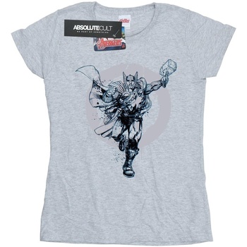 textil Mujer Camisetas manga larga Marvel Thor Circle Gris