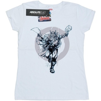 textil Mujer Camisetas manga larga Marvel Thor Circle Blanco