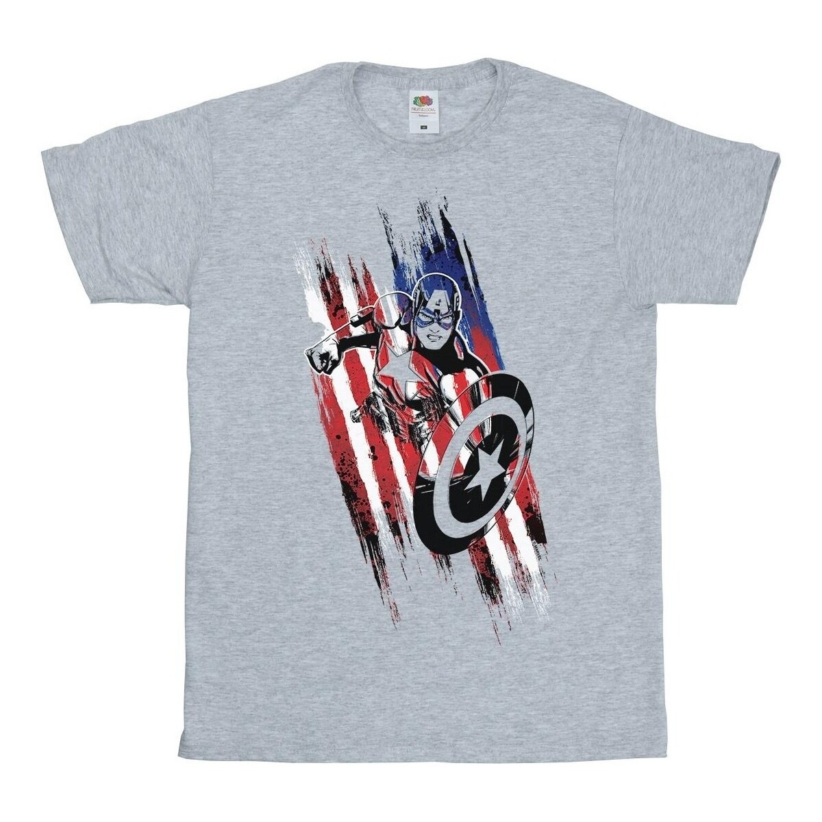 textil Niña Camisetas manga larga Marvel Avengers Captain America Streaks Gris