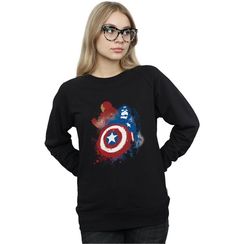 textil Mujer Sudaderas Marvel Captain America Civil War Painted Vs Iron Man Negro