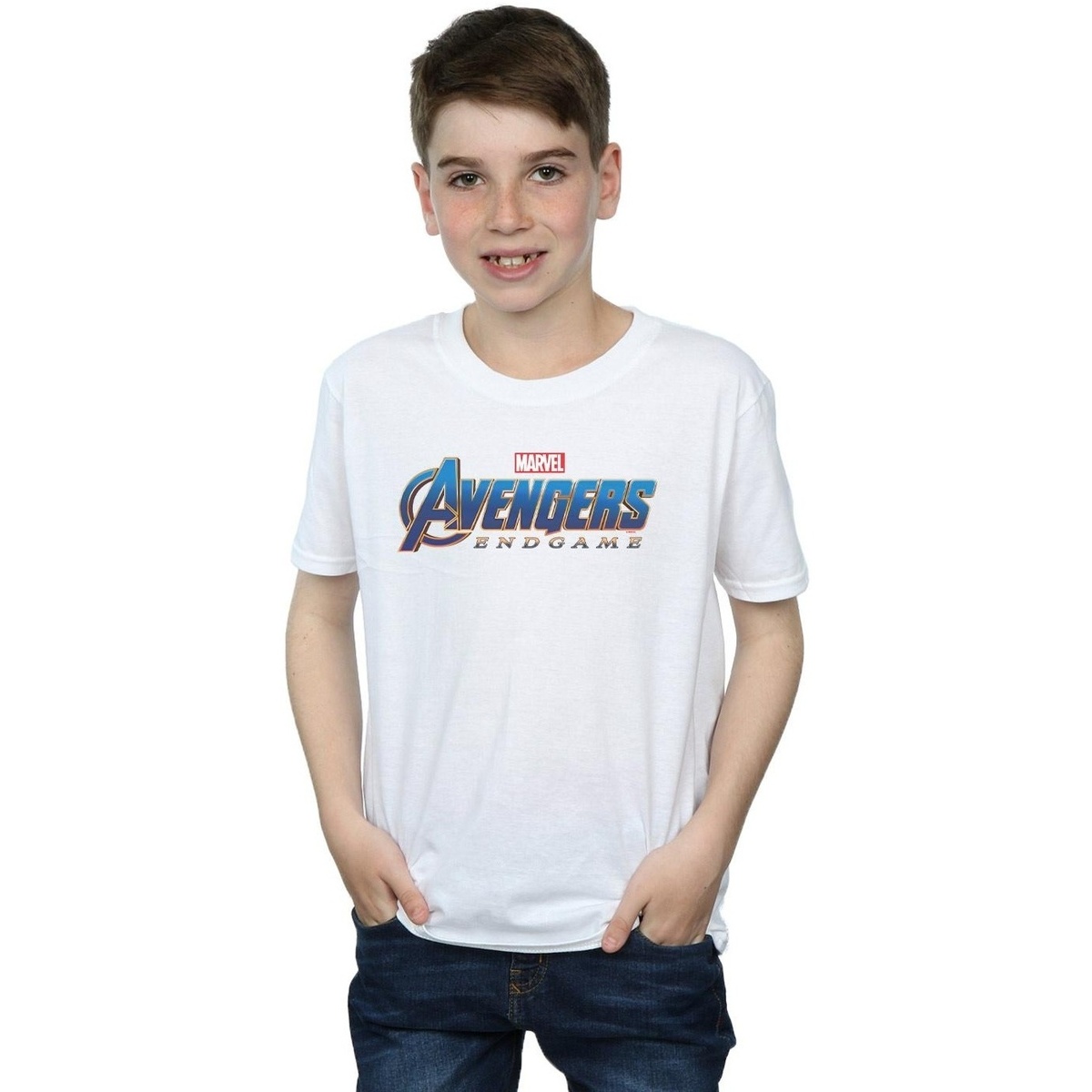 textil Niño Camisetas manga corta Marvel Avengers Endgame Logo Blanco