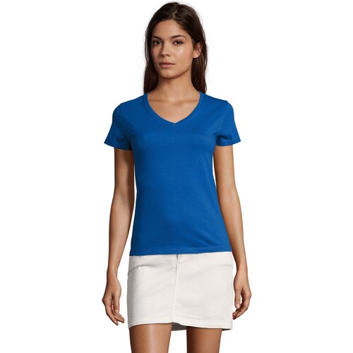 textil Mujer Camisetas manga larga Sols 2941 Azul