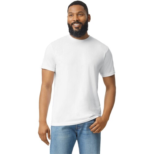 textil Hombre Camisetas manga larga Gildan Softstyle CVC Blanco