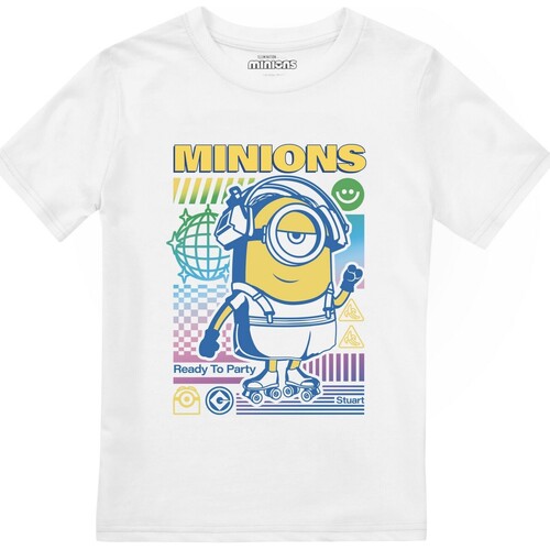 textil Niño Camisetas manga larga Minions Party Poster Blanco