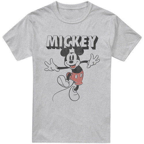 textil Hombre Camisetas manga larga Mickey Mouse And Friends Jump Gris