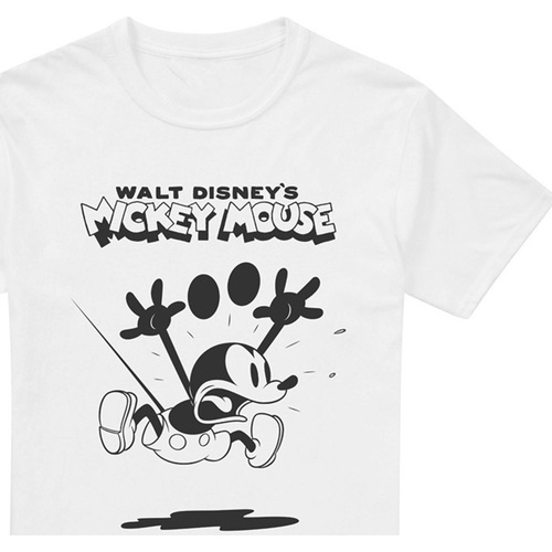 textil Hombre Camisetas manga larga Mickey Mouse And Friends Mickey Surprised Blanco