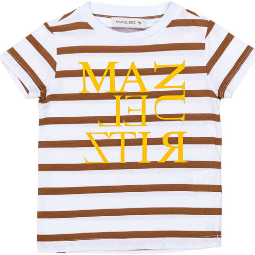 textil Mujer Tops y Camisetas Manuel Ritz MANUEL RITZ T-SHIRT A RIGHE CON LOGO Art. MR1365 