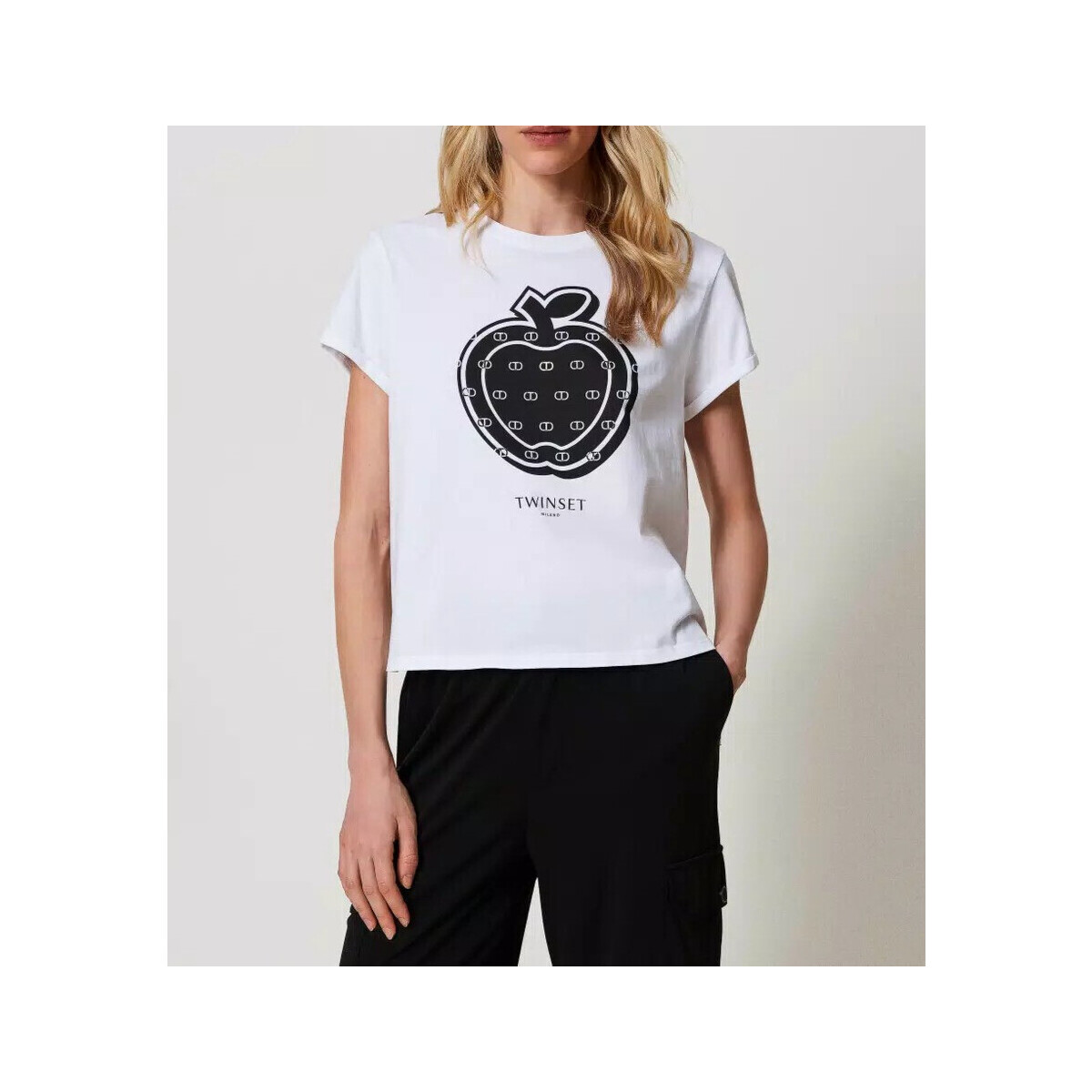 textil Mujer Tops y Camisetas Twin Set T-SHIRT CON STAMPA E LOGO Art. 241TP2700 