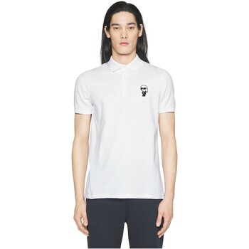 textil Hombre Camisas manga larga Karl Lagerfeld - Polo Logo K/Ikonik Engomado Blanco