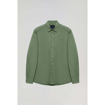 textil Hombre Camisas manga larga Polo Club BLOCK FRAME OXFORD SHIRT Verde