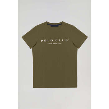 textil Hombre Camisetas manga corta Polo Club Camiseta Caqui 40961 Verde