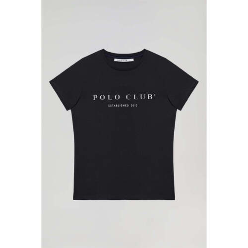 textil Mujer Camisetas manga corta Polo Club NEW ESTABLISHED TITLE W B Negro