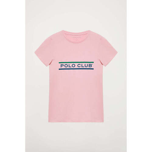 textil Mujer Camisetas manga corta Polo Club PC NEWWORD PRINT W T-SHIRT Rosa