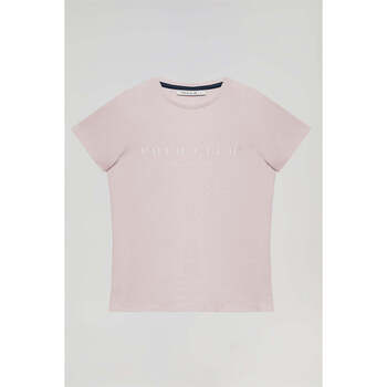 textil Mujer Camisetas manga corta Polo Club NEW ESTABLISHED TITLE W B Rosa