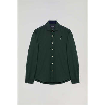 textil Hombre Camisas manga larga Polo Club Camisa Verde 39952 Verde