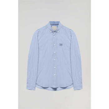 textil Hombre Camisas manga larga Polo Club Camisa Azul Celeste 39984 Azul