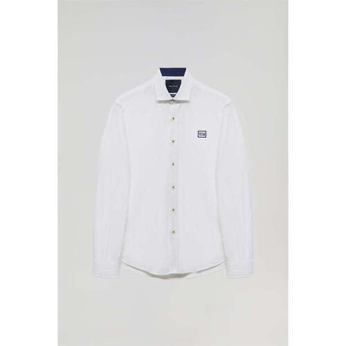 textil Hombre Camisas manga larga Polo Club BLOCK FRAME MKT OXFORD SHIRT Blanco