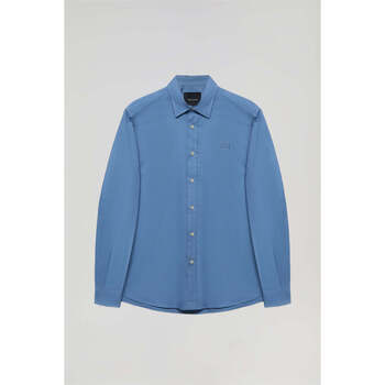 textil Hombre Camisas manga larga Polo Club Camisa Azul 39937 Azul