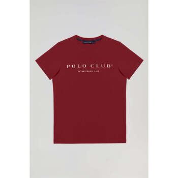 textil Hombre Camisetas manga corta Polo Club Camiseta Granate 40958 Violeta