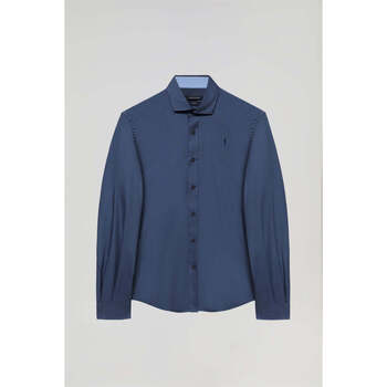 textil Hombre Camisas manga larga Polo Club Camisa Azul Marino 39940 Azul