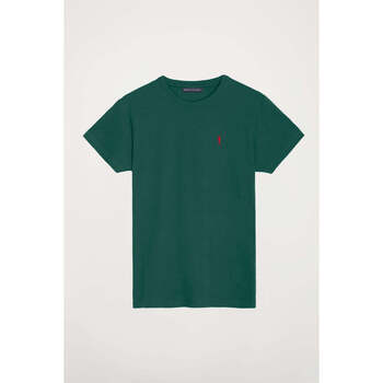 textil Hombre Camisetas manga corta Polo Club Camiseta Verde botella 38096 Verde