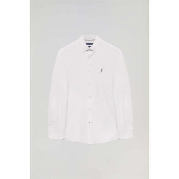 textil Hombre Camisas manga larga Polo Club Camisa Blanco 39880 Blanco