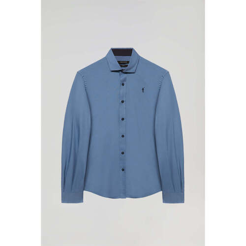 textil Hombre Camisas manga larga Polo Club RIGBY GO CONTRAST SLIM SHIRT Azul