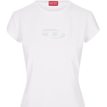 textil Mujer Camisas Diesel - Camiseta con Logo Blanco