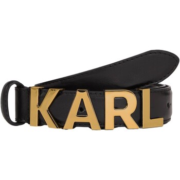 Accesorios textil Mujer Cinturones Karl Lagerfeld - Cinturn con Letras Doradas Karl Negro