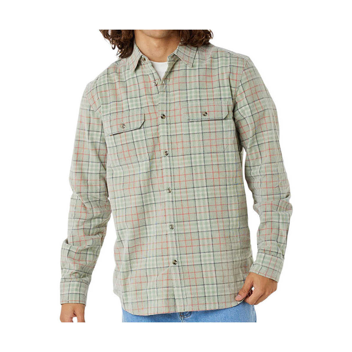 textil Hombre Camisas manga larga Rip Curl SWC CORD PLAID SHIRT Gris