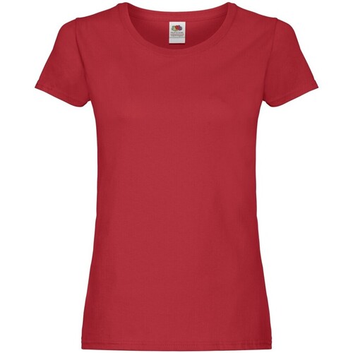 textil Mujer Camisetas manga larga Fruit Of The Loom Original Rojo