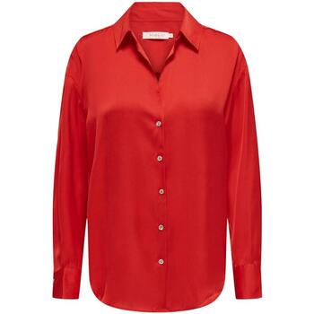 textil Mujer Tops y Camisetas Only ONLWINNIE IDOL LS SATIN SHIRT Rojo