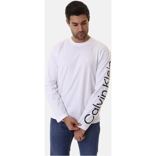 textil Hombre Camisetas manga larga Calvin Klein Jeans K10K112770 - Hombres Blanco