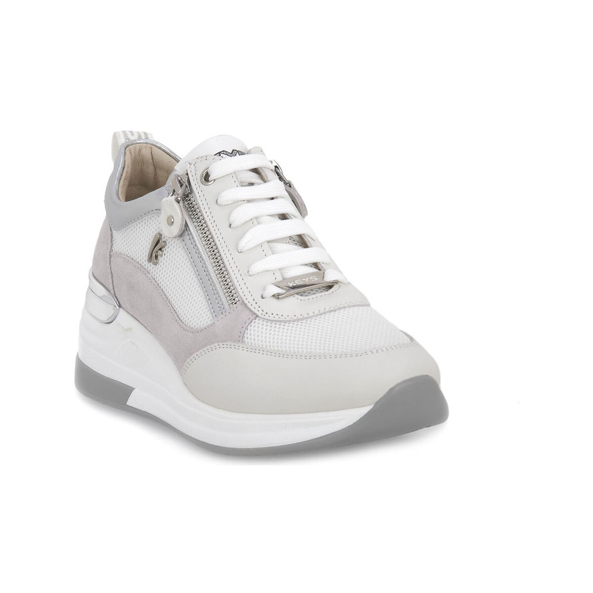 Zapatos Mujer Deportivas Moda Keys WHITE  SILVER Blanco
