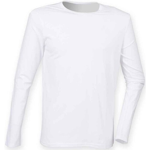 textil Hombre Camisetas manga larga Skinni Fit SF124 Blanco