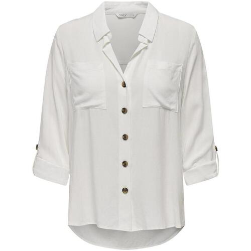 textil Mujer Tops y Camisetas Only ONLYASMIN SHIRT L/S WVN NOOS Blanco