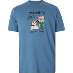 textil Hombre Camisetas manga corta Carhartt Camiseta De Suministro De Arte Azul