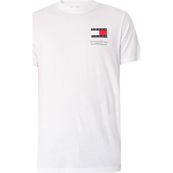textil Hombre Camisetas manga corta Tommy Jeans Camiseta Ajustada Con Bandera Esencial Blanco